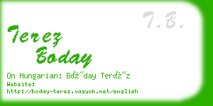 terez boday business card